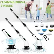 Electric Spin Scrubber Turbo Scrub Cleaning Brush Cordless ChargeableTool 9-in-1