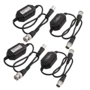 4Pcs Coaxial Video Ground Loop Isolator Balun BNC Male to Female for CCTV Camera
