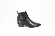 Rebecca Minkoff Black Boots NEW sz 5 Women Ankle Boots Leather Pointed toe heel