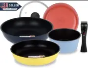 UPIT Aluminum Nonstick Detachable Induction Cookware Set, Space Saving RV Cookwa