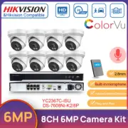 Hikvision 4K 8CH 8POE NVR 6MP ColorVu MIC POE Security Camera System Plug Play