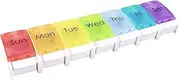 7 Day Pill Organizer, Large Push Button Weekly Pill Box for Pills/Vitamin/Fish Oil/Supplements