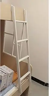 Metal Bunk Bed Ladder, Twin Bed Bunk Ladder with Hooks for Motorhome, Camper, Attic, Universal Space-Saving Step Ladders, Load 200kg/ 440 Lbs (Color : White, Size : 1.4m(55in))
