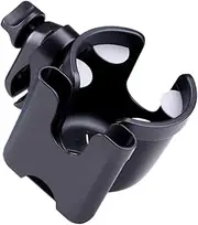 WEKAMOS Stroller Cup Holder with Phone Stand Durable Material Multi Purpose Drink Caddy for Pushchairs Versatile Stroller Bottle Rack for Parents
