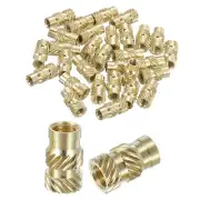 Knurled Insert Nuts, 50pcs M5 x 12mm L x 7mm OD Brass Heat Set Insert Nuts