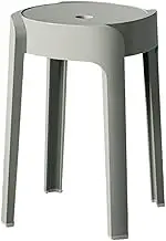ＫＬＫＣＭＳ Round Stool Dining Table Stool Household High Stool Sturdy Dressing Stool Stackable Stool for Farmhouse Hotel Dining Room, Gray