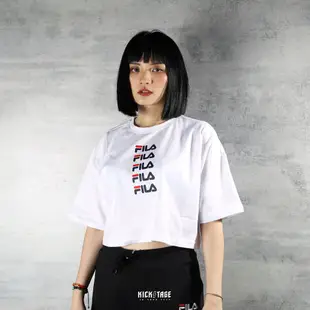 FILA TEE 串標 小LOGO 短版 落肩 短T 黑色 白色【5TEV1427】