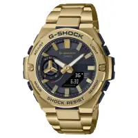 在飛比找momo購物網優惠-【CASIO 卡西歐】G-SHOCKT璀璨金色雙顯錶(GST