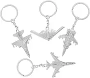 [Healvian] 4pcs Airplane Keychains Mini Aircraft Keyring Pendants Sturdy Keyholder Decor for Bags Keys Creative Design for Aviation Enthusiasts
