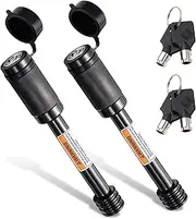 CZC AUTO Trailer Hitch Receiver Lock Pin Keyed Alike 2 Pack 5/8 Inch Dia 4 Inch Super Extra Long Black Pin for Class III IV Hitches for Hitch Bike Rack Tray Ball Tow Rope for Trailer Truck Car Boat