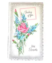 Sympathy Card: Vintage Card "Thinking of You with Sympathy". Never Used.