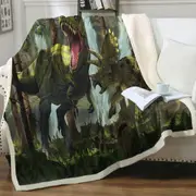 Protection Fight Cool Dinosaurs Art the Dinosaurs Forest Throw Blanket