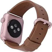 JSGJMY Compatible with Apple Watch Band 38mm 40mm 42mm 44mm Women Men Genuine Leather Wrist Strap Compatible with iWatch Series 5 4 3 2 1 Sport Edition