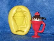 Ice Cream Sundae Push Mold Flexible Resin Clay Candy Food Safe Silicone #710