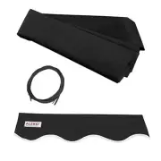 ALEKO Fabric Replacement For 20x10 Ft Retractable Awning Black Color