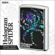 Zippo Hologram Spider Black Silver Brass Oil Lighter Regular Case Japan