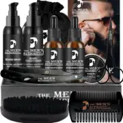 13 Pcs Beard Grooming Set Beard Growth Kit For Men Oil Serum Wash Balm Comb Brus