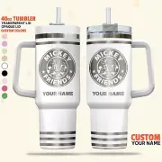 Custom Disney Mickey and Friends Coffee Logo Tumbler, Disney Characters 40oz Tum