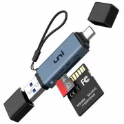 SD Card Reader, uni High-Speed USB C to Micro SD Card Adapter USB 3.0 Dual Slots