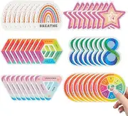 48Pcs Calm Stickers Set 6 Styles Tactile Rough Textured Stickers Cute Reusable Sensory Stickers with Strong Adhesive Backing Funny Calming Stickers for Kids Adults School Classroom