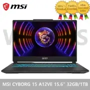 MSI CYBORG 15 A12VE 15.6" RTX4050 32GB/1TB i7-12650H FreeDOS Gaming Laptop