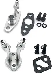 HAN-Store Aluminum Turbo Oil & Water Flange Kit Feed 4AN / Return 10AN Fit for Toyota CT9 CT12 CT20 CT26