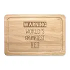 Warning World's Grumpiest Vet Rectangular Chopping Board Best Animal Cat Funny
