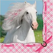Creative Party Heart My Horse Napkins (Pack of 16) (UK Size: One Size) (Pink/White)