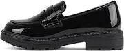 [Soda] “Raya-2” ~ Little Kids/Children/Girls Round Toe Stitch Detail Lug Sole Low Heel Penny Loafer Shoe