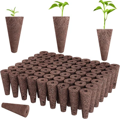 50 Piece Hydroponic Pods Kit: Grow Anything with 50 Sponges 50 pc, Brown