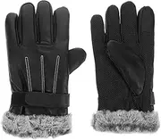 Beatifufu 1 Pair Waterproof Anti-Slip Gloves Portable Feeder Snow Gloves Sports Gloves Waterproof Gloves Heat Sensitive Gloves Women Winter Gloves Touch Screen Gloves Leather Black