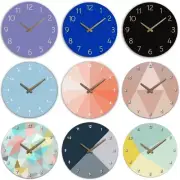 Colorful Wall Clock Wall for Time Clock Non Ticking Hanging Clocks