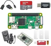 DIGISHUO Raspberry Pi Zero WH Complete Kit 1GHz 512M Wtih Two Case 32G Sandisk Card Mini HDMI&Micro USB&GPIO Header (Raspberry Pi Zero WH 8 in 1 Kit)