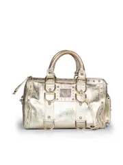 Gold Leather Snap Out Of It Satchel