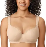 [DELIMIRA] Women's Smooth Firm Support Underwire Contour Balconette T-Shirt Bra