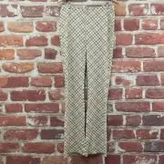 Cotton On Dom Check Pants Womens Large White Brown Plaid Flared Stretchy Pull On
