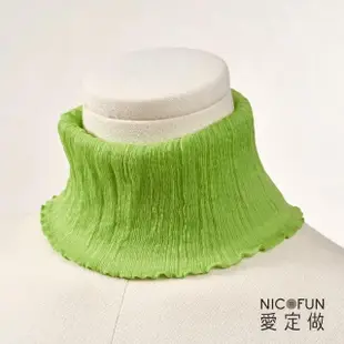 【NicoFun 愛定做】100%Silk真絲 流行色彩百搭圍脖(100%桑蠶絲 領巾 圍巾 圍脖 髮帶 皺褶絲巾)