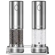 Newise Electric Salt and Pepper Grinder Set Rechargeable with LED Lights Stai...