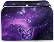 Talayituse Galaxy Butterfly Print 4 Slice Toaster Covers Dust Protection Bread Maker Covers Toaster Oven Cloth Cover Kitchen Accessories Washable Appliance Cover, M