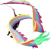 Dragon Dance Silk 3D Chinese Colorful Dragon Dance Ribbon Silk Flowy Spinning & Shaking Poi with Rods Flinging The Dragon Spiral Practice Streamer for Beginners Adults (Size : 8m)