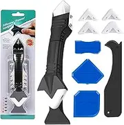 3 in 1 Caulking Tool Set, Glass Glue Angle Scraper, Caulking Nozzle Applicator, Finishing Tool, Silicone, Stainless Steel Handle, Kitchen, Bathroom, Window, Sink Joint