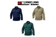 Mens KingGee Closed Front Full Button 100% Cotton Drill Work Shirt Pocket K04020