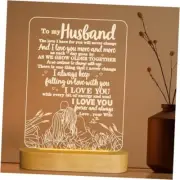to My Husband Gifts from Wife,3D Illusion Lamp I Love You Night Light for Men