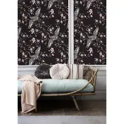 Dark Chinoisere wall decor Minimalistic mural Simple removable wallpaper