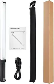 Handheld Video Light Wand P graphy Light Adjustable 2500K-9000K Dimmable Stick Light As Shown One Size