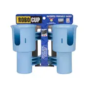 Robo Cup Portable 2-Drinks Caddy/Bottle Holder Camping Accessory Light Blue