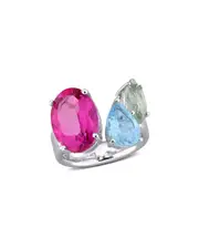 Rina Limor Silver 10.05 ct. tw. Topaz & Green Quartz Ring