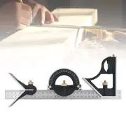 12" 300mm Adjustable Sliding Square Ruler &Protractor Combination Measuring Tool