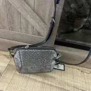 DKNY Silver Geometric Pattern Purse Bag New MSRP $198 Rare