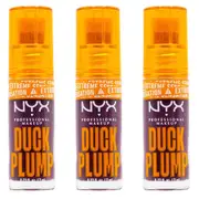 3PK NYX Professional Makeup 7ml Duck Plump High Pigment Vegan Lip Plumping Gloss